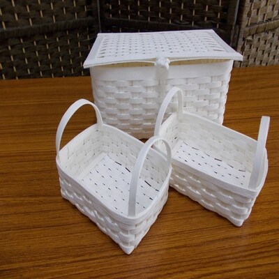 収納ボックス3点セット(白系)