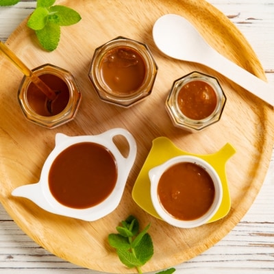 太陽牧場の無添加『ミルクジャム』と『ミルクソース「とろ～りミルク」』の「キャラメルだらけ」詰め合わせ