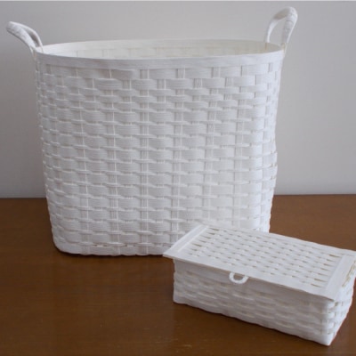 ランドリーボックス・マスクケース付(白)