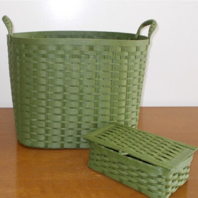 ランドリーボックス・マスクケース付(グリーン)