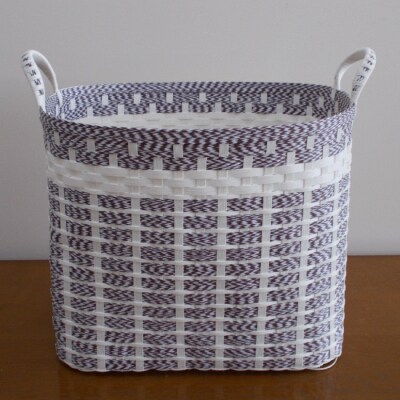 ランドリーボックス・マスクケース付(茶&白)