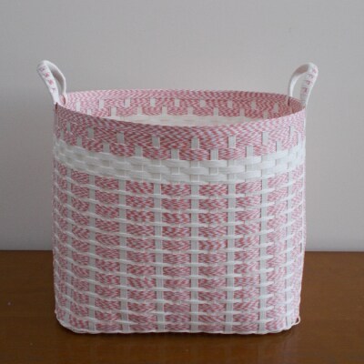 ランドリーボックス・マスクケース付(ピンク&白)