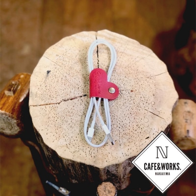 レザークラフト:本革ケーブルクリップ(ハート)5色セット