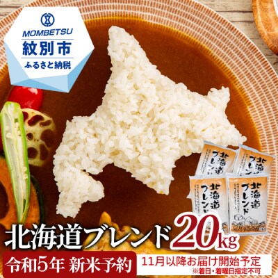 【新米先行受付】令和5年 訳あり 北海道ブレンド米20kg(5kg×4)【11月以降お届け開始予定】 | ふるさと納税のお礼品