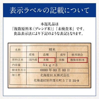 訳あり 北海道ブレンド米20kg(5kg×4)