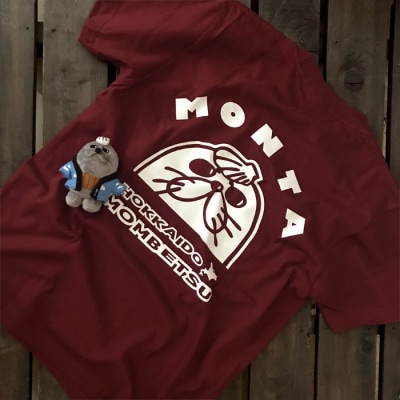 ゆるキャラ紋太グッズ(Tシャツ[バーガンディーL]、ぬいぐるみ小)