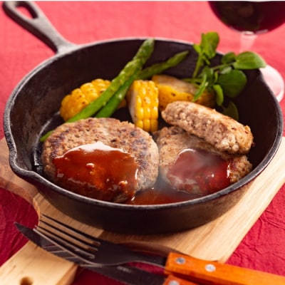 喜多牧場の手づくり牛・豚ハンバーグ4パック