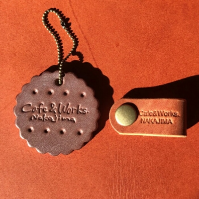 クッキーホルダー(ブラウン)・本革ケーブルクリップセット【レザークラフト】