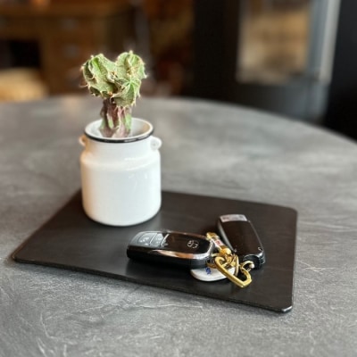 国産 レザー マウスパット(ブラック)