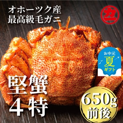 【お中元】北海道産ボイル毛がに【四特】 大サイズ1尾入り(1尾約650g前後)