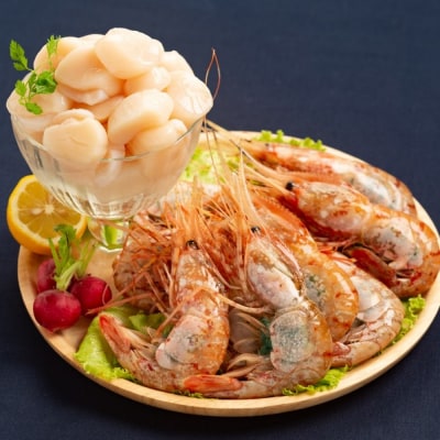 【ホワイトデー】オホーツク産ホタテ(400g)とぼたん海老(500g)セット