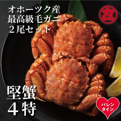 【バレンタインデー】ボイル毛がに(約440g～570g)×2尾