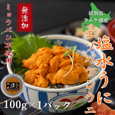 生 うに 紋別コムケ湖産 ミョウバン不使用 100g(100g×1個)