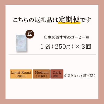 【1ヶ月ごとの定期便】 オトモニコーヒー お勧め 豆をお届け 250g×1袋 E1640-0