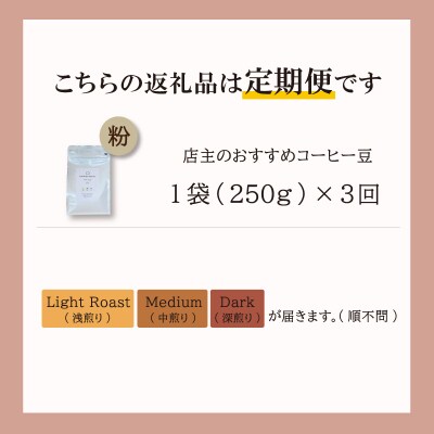 【1ヶ月ごとの定期便】 オトモニコーヒー お勧め 豆 を粉でお届け 250g×1袋 E1641-0