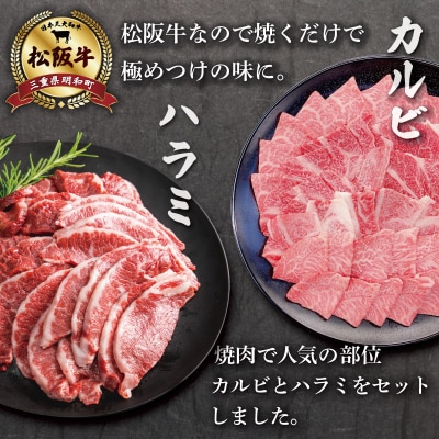 松阪牛 焼肉 (特選 カルビ ハラミ) 500g E1454