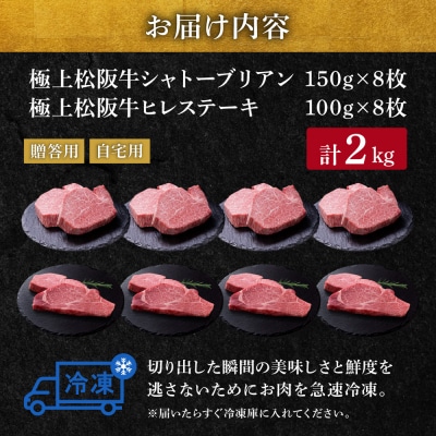 極上 松阪牛 シャトーブリアン・ヒレステーキ セット 合計2kg 牛追道中 E1674