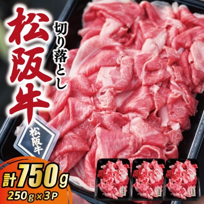 松阪牛 厳選 切り落とし 750g　A5ランク A5等級 国産牛 E1978