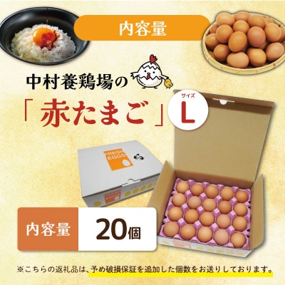 新鮮たまご 赤玉 Lサイズ 20個 中村養鶏場 E2091