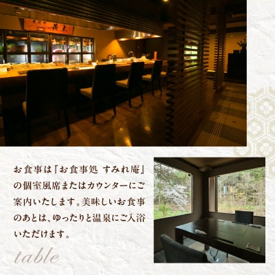 【時の宿すみれ 日帰り温泉 米沢牛ランチコース】懐石ランチ (極上鉄板焼サーロインステーキ) 2名様