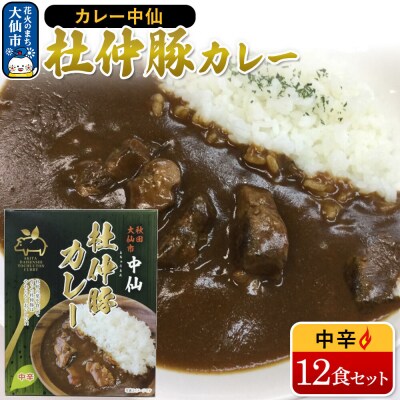 カレー 中仙の杜仲豚カレー 中辛 12食 セット 物産中仙|22_bns-091201