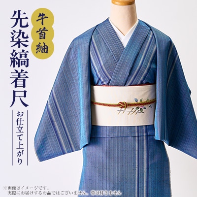 【牛首紬】先染縞着尺(お仕立て上がり)