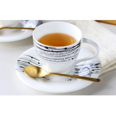【NIKKO】ペアカップ&ソーサーセット 「墨の瞬・拍」《ニッコー食器》(11116-CC00)