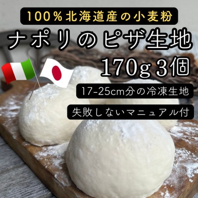 【ナポリのピザ生地 170g 3個】17-25cm分 ★本格ピザを自宅で★失敗しないマニュアル付