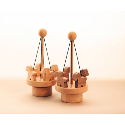 木のおもちゃ「メリーゴーランド」2個セット　AH15　