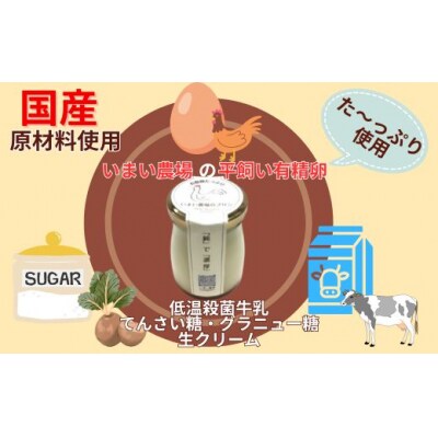 平飼い 有精卵の プリン 6個　いまい農場　BQ1　