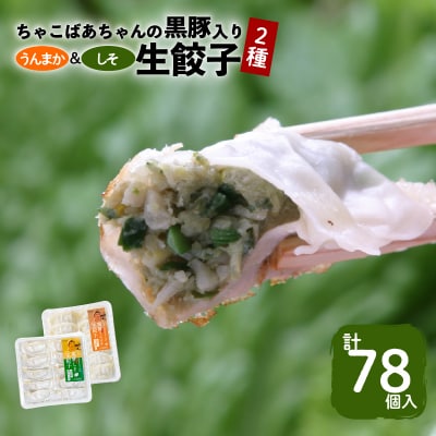 ちゃこばあちゃんの黒豚入りうんまか・しそ生餃子 計78個入り　K027-005