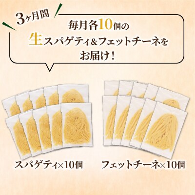 【3ヶ月定期便】生スパゲティ10個×生フェットチーネ10個　K036-T06