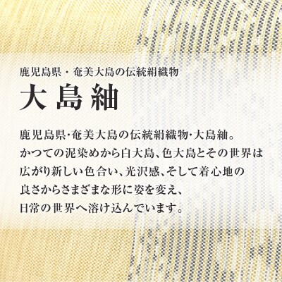 CHANCE(シャンス)大島紬キャラメルポーチ【イエロー】　K054-008