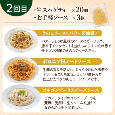 【3ヶ月定期便】生スパゲティ20個　お手軽ソース3個付き　K036-T07