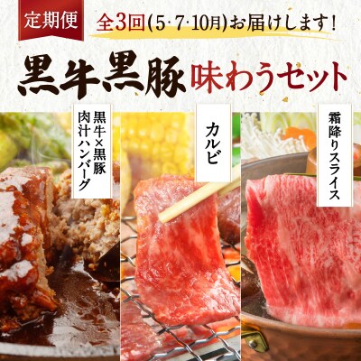【全3回】黒牛黒豚味わうセット　K098-T03