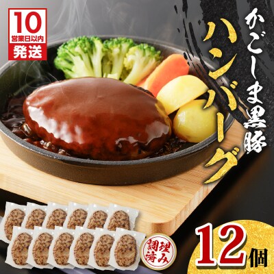【10営業日以内に発送】鹿児島黒豚ハンバーグ 12個入り　K091-011