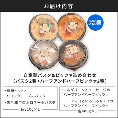 自家製パスタ&ピッツァ詰め合わせ(パスタ2種+ハーフアンドハーフピッツァ2種)　K246-001