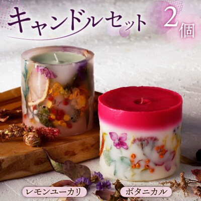 キャンドル2個セット(レモンユーカリ・ボタニカル)　K248-003