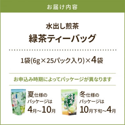 【5営業日以内に発送】【期間限定】水出し煎茶 緑茶ティーバッグ 4袋　K111-039_02
