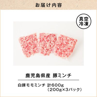 鹿児島県産 豚ミンチ 200g×3パック 計600g　K151-002