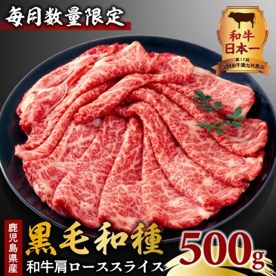 鹿児島県産黒毛和種 和牛肩ローススライス 500g/2025年2月お届け　K111-038_0102