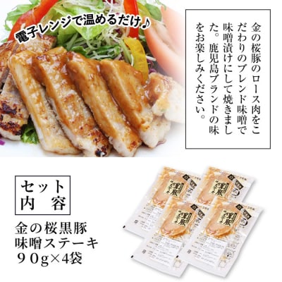地元の高校生が育てた金の桜黒豚味噌ステーキ　90g×4袋