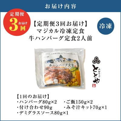 【全3回定期便】マジカル冷凍牛ハンバーグ定食　K258-T03_a