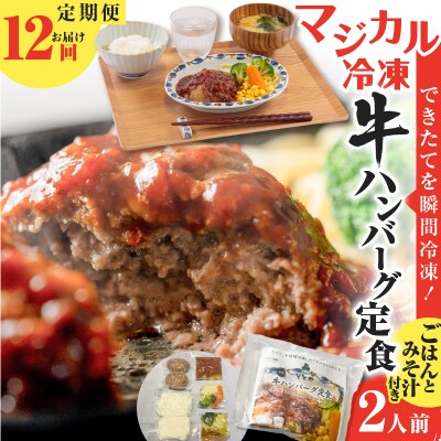 【全12回定期便】マジカル冷凍牛ハンバーグ定食　K258-T03_c