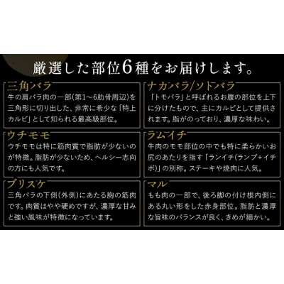 牛肉 国産 焼肉用 食べ比べ 岡山県産牛 全6種 計500g《60日以内に出荷予定(土日祝除く)》 
