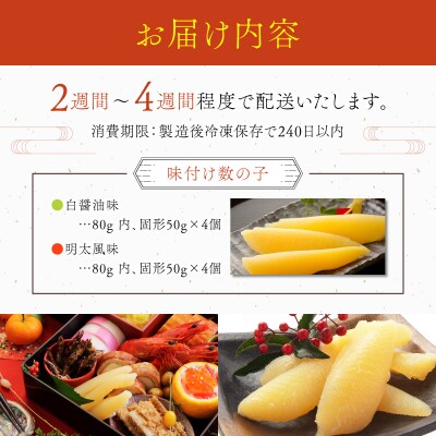 まるりょう割烹 味付け数の子2種セット8個入(白醤油味・明太風味)  F21H-486