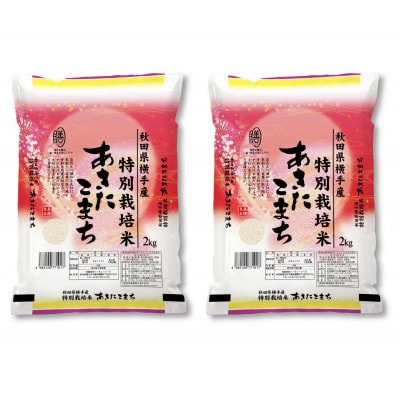 【令和7年産】<愛和自然農法研究会>特別栽培米あきたこまち 精米 4kg(2kg×2袋)