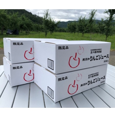 【五十嵐果樹園】無添加りんごジュース(サンふじ)　80パック