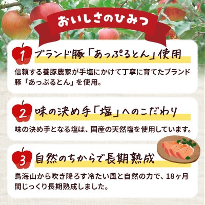 秋田県横手市産　あっぷるとん生ハムスライス30g×5、あっぷるとん肩ロース味噌漬け80g×2　C