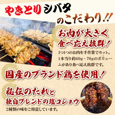 やきとりセット計58本(ももたれ・塩、ねぎまたれ・塩、かしらたれ、さがり、バラ、なんこつ、皮たれ)　